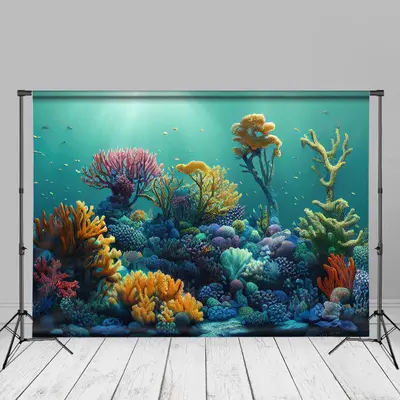 Colorful Ocean Coral Summer Backdrop For Portrait - Aperturee