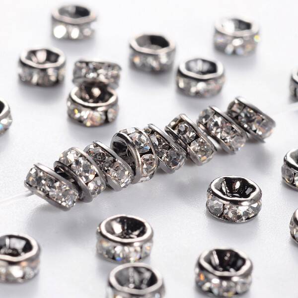 Brass Rhinestone Spacer Beads