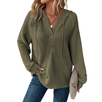 Dokotoo waffle sweatshirt for women Casual Fashion Knit Womenswear Essential Hoodie Piece Soft Style Ribbed Tops Minimalist L...