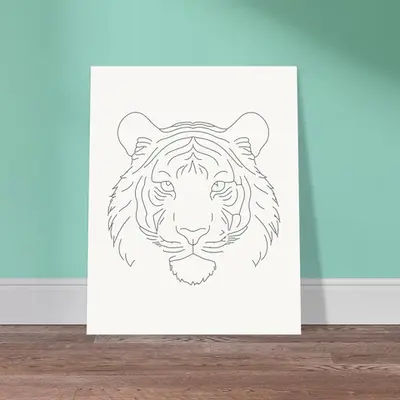 The Silent Majesty - Tiger Line Art Poster