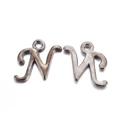 Gunmetal Plated Alloy Letter Pendants