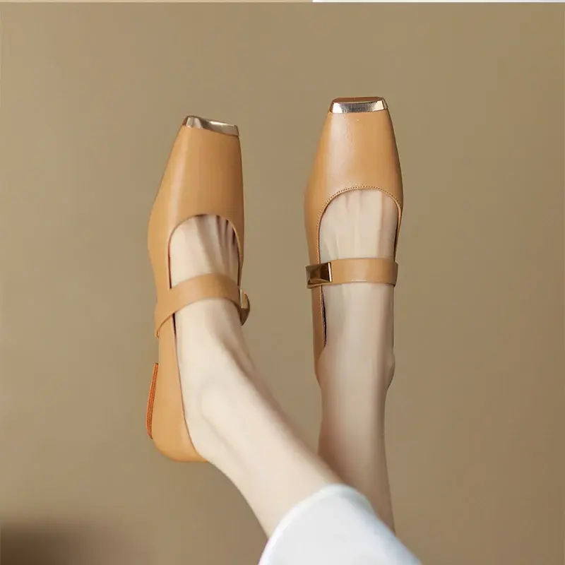 CHIKO Kaisha Square Toe Block Heels Mary Jane Shoes