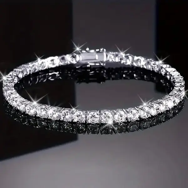 Moissanite Synthetic Tennis Bracelet | 2-6mm VVS1 Sparkling Stones |  6-8.5\