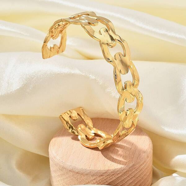 304 Stainless Steel Hollow Cuff Bangles for Women