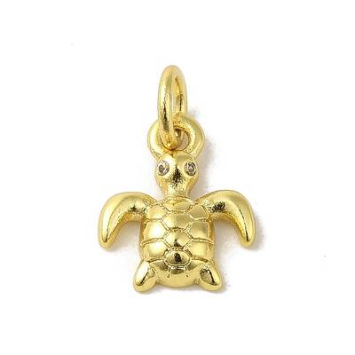 Real 18K Gold Plated Brass Pave Clear Cubic Zirconia Pendants