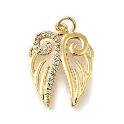 Brass Micro Pave Clear Cubic Zirconia Pendants