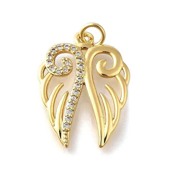 Brass Micro Pave Clear Cubic Zirconia Pendants