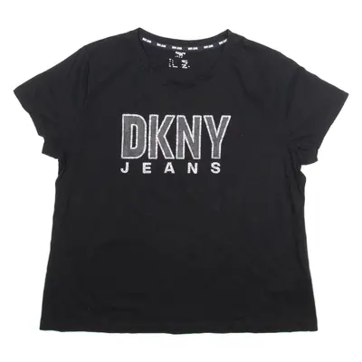 DKNY Womens T-Shirt Black L