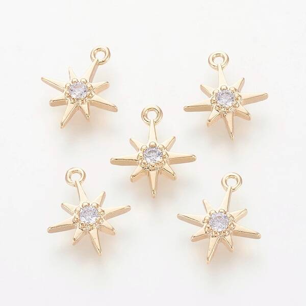 Brass Cubic Zirconia Charms