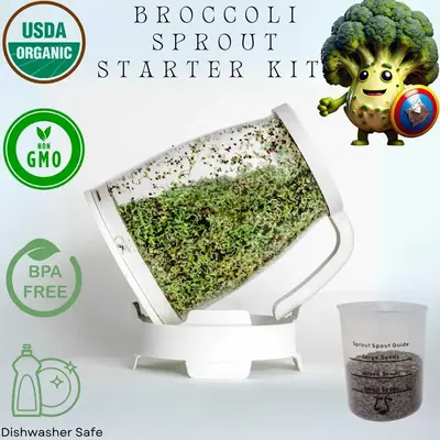 TikTok Exclusive Sprout Spout Broccoli Basic Starter Kit: Sprout Spout + 4oz seeds + Free Sprout Scoop