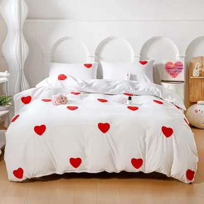 2-3Piece Bedding Set ,Embroidery Duvet Cover（No Insert) a Whole New Vibe, Luxury Pillowcase and Comforter Cover for Soft Sl...