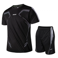 Men's Breathable Mesh Running Suit – Lightweight Short Sleeve Activewear Set for Gym & Casual Training