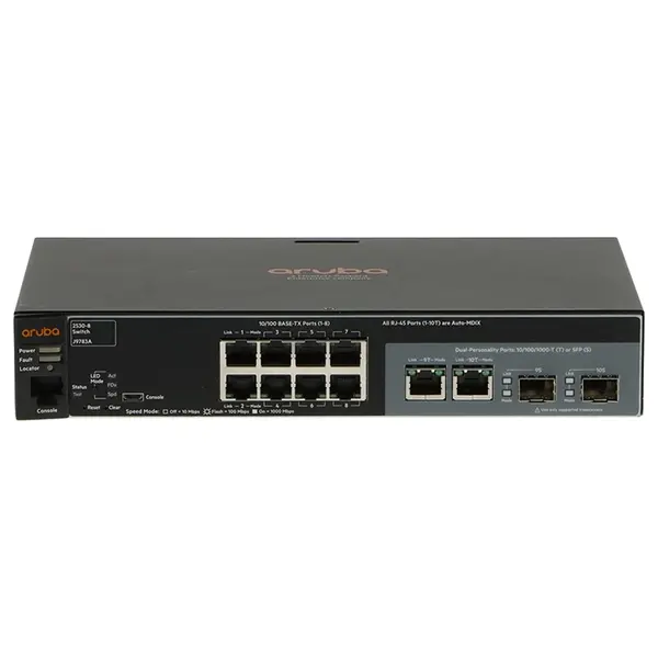 J9783A#ACJ HP Aruba 2530 Series 2530-8 8 x RJ-45 10/100Base-TX and 2 Combo Gigabit SFP Ports Layer 2 Managed Fast Ethernet Ne...