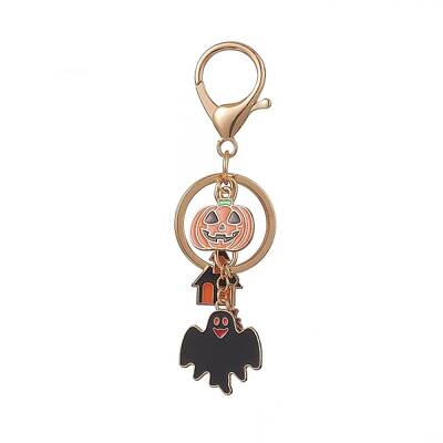 Halloween Theme Alloy Enamel Keychains