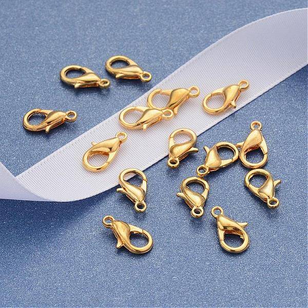 Zinc Alloy Jewelry Findings Golden Lobster Claw Clasps