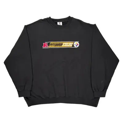 Pittsburgh Steelers Nfl Graphic Sweatshirt - 3XL Black Cotton Blend