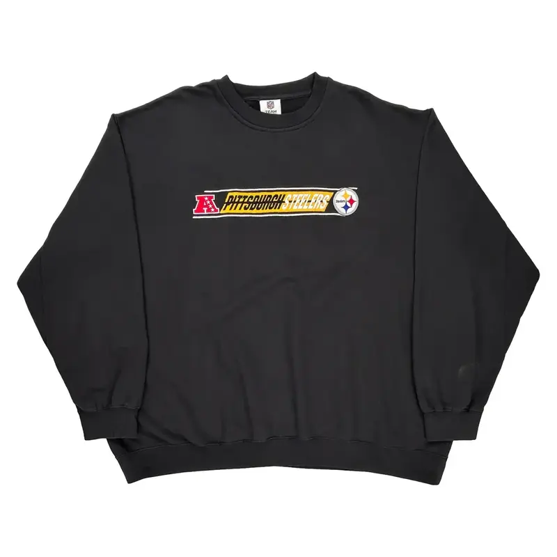 Pittsburgh Steelers Nfl Graphic Sweatshirt - 3XL Black Cotton Blend