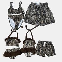 Adult Women Bininis Set Bottomland Camo Bininis Suit Family Beach Wear Swim Suit