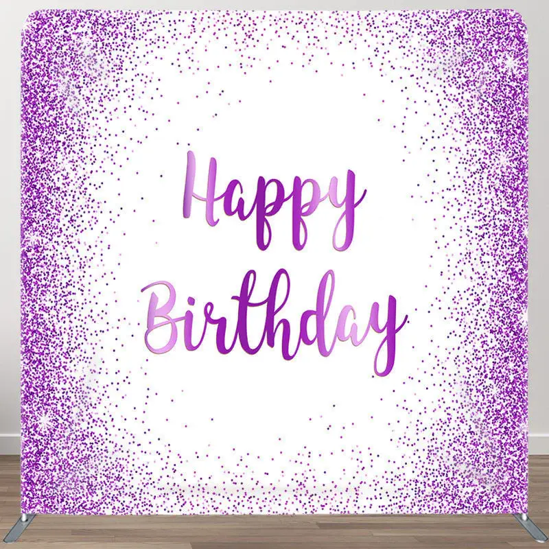Simple Glitter Purple Fabric Backdrop Cover for Birthday - Aperturee