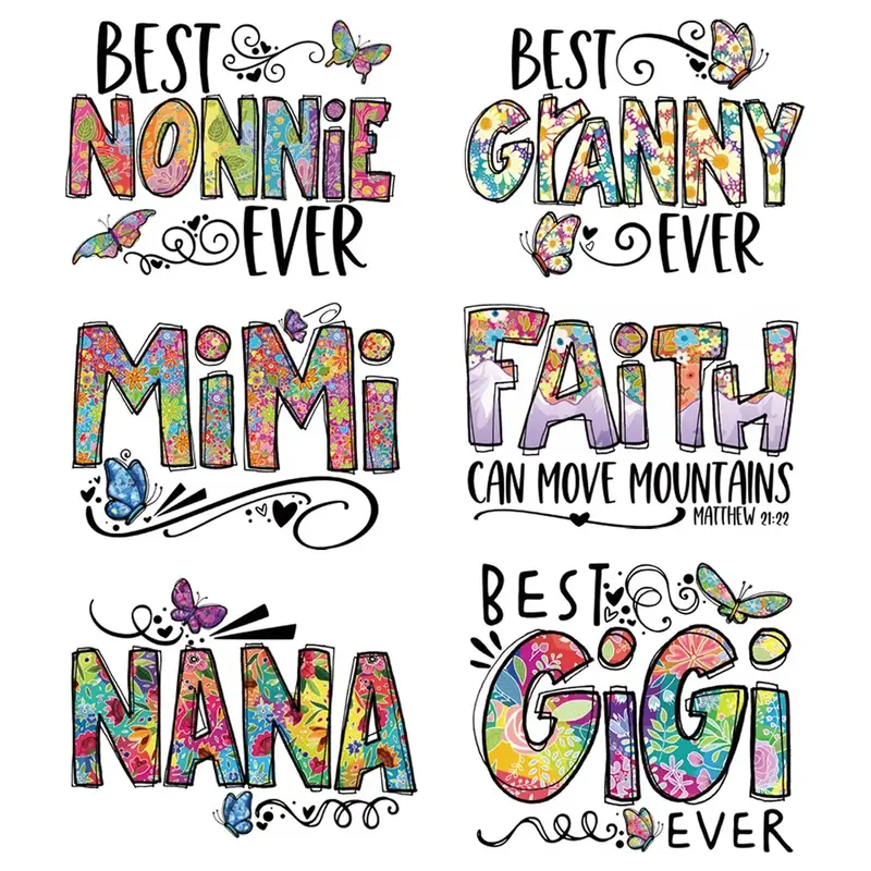 Letter Pattern Iron on Patch, 6pcs/set Heat Transfer Sticker, Personality Backpack Clothing Accessories for DIY Sewing