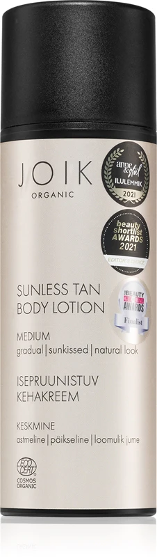 Joik Organic Sunless Self-tanning Milk Medium Body 150 Ml