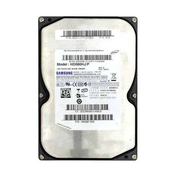 HD080HJ/P Samsung Spinpoint 80GB 7200RPM SATA 3.0 Gb/s 8MB Cache 3.5-Inch Hard Drive