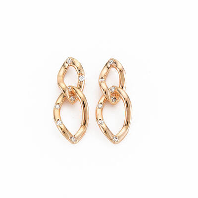 Brass Micro Pave Cubic Zirconia Connector Charms
