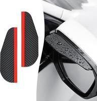 2PCS Car Rear View Mirror Rain Visor Guard, Carbon Fiber Car Side Mirror Rain Eyebrow, Waterproof Auto Mirror Rain Visor Smok...