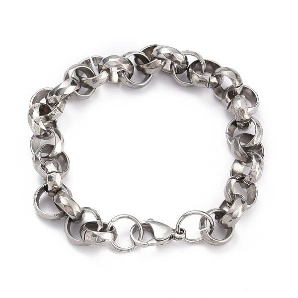 Tarnish Resistant 304 Stainless Steel Rolo Chain Bracelets
