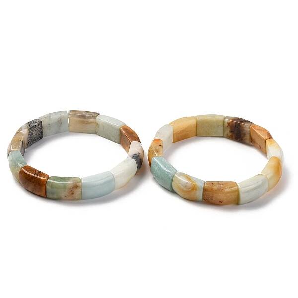 Natural Flower Amazonite Bead Stretch Bracelets for Women Men