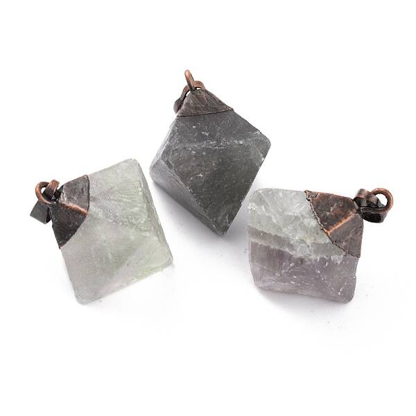 Rough Raw Natural Fluorite Pendants