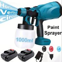 Cordless Paint Sprayer,600W Paint Sprayer Gun with 2 * 2000mAh Batteries,1000ML Container,Handheld HVLP Paint Sprayer for Hom...