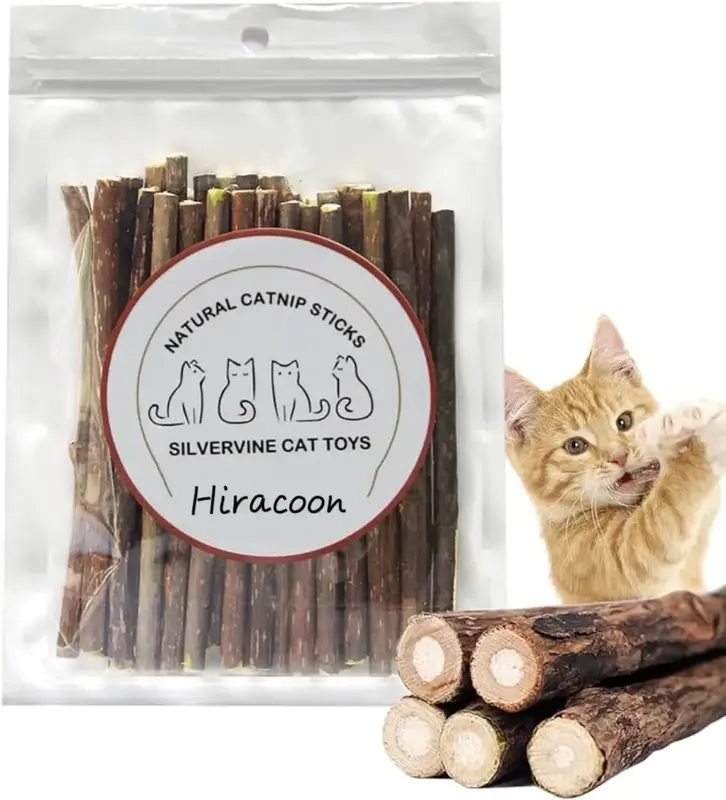[ON SALE!] Silvervine Sticks 30pcs, Cat Chew Toys, Matatabi Teething Sticks for Aggressive Chewers, Silvervine for Kitten Kit...