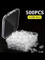 2024 New Style Transparent Silicone Earring Backs with Storage Box, Clear Rubber Ear Plugs for Jewelry Making, Diy Jewelry Ma...