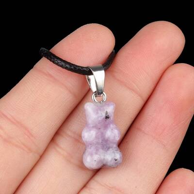 Natural Lepidolite  Carved Pendants