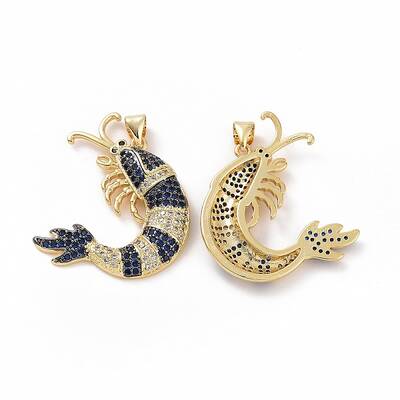 Brass Micro Pave Clear Cubic Zirconia Pendants