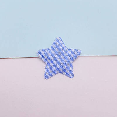 Tartan Pattern Star Shape Sew on Embossed Ornament Accessories