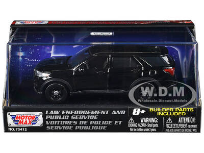 2022 Ford Police Interceptor Utility Black Unmarked Custom Builder's Kit Law Enforcement and Public Service Series 1/43 D...