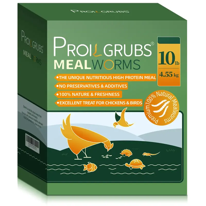 PROILGRUBS 10LBS Dried Mealworms High Protein Treats for Laying Hens, Wild Birds, Duck, Fish, Turtle & Reptiles - Ideal for B...