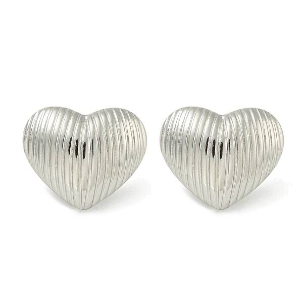Non-Tarnish Heart Ion Plating(IP) 304 Stainless Steel Stud Earrings