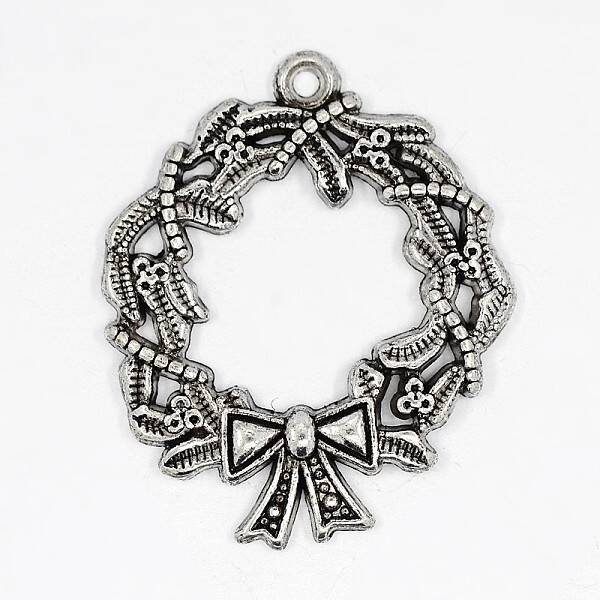 Christmas Wreath Alloy Pendants