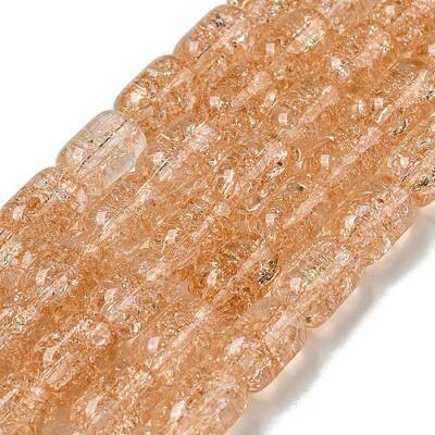 Transparent Crackle Glass Beads Strands