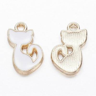 Alloy Enamel Kitten Charms