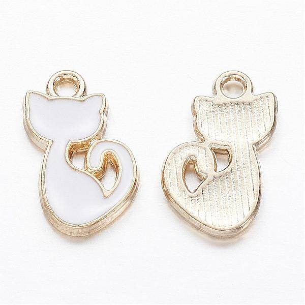 Alloy Enamel Kitten Charms
