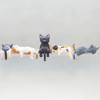 5pcs Cute Cat Car & Desktop Decoration - Suitable for Table Edge, Computer Screen, Car Console - Cute Figurine Room Ornaments