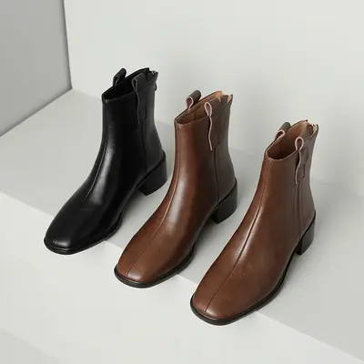 CHIKO Tionna Square Toe Block Heels Ankle Boots