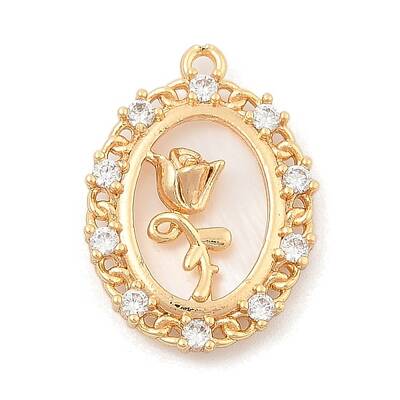 Brass Micro Pave Clear Cubic Zirconia Pendants