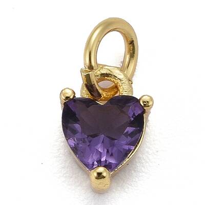 Brass Micro Pave Cubic Zirconia Charms