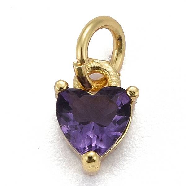 Brass Micro Pave Cubic Zirconia Charms