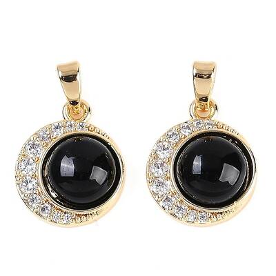 Brass Micro Pave Cubic Zirconia Pendants